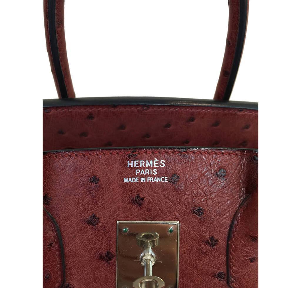 Hermès Ostrich Birkin 35 Rouge H Bag