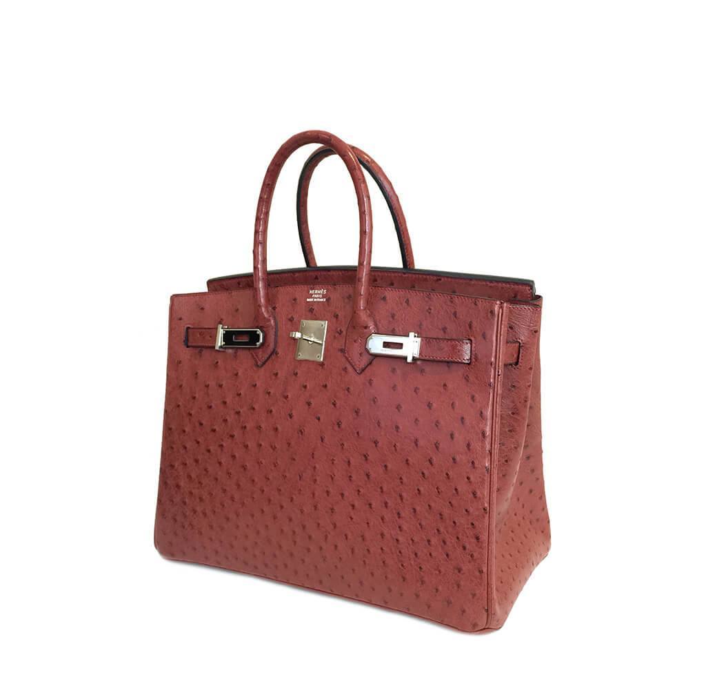 Hermès Ostrich Birkin 35 Rouge H Bag