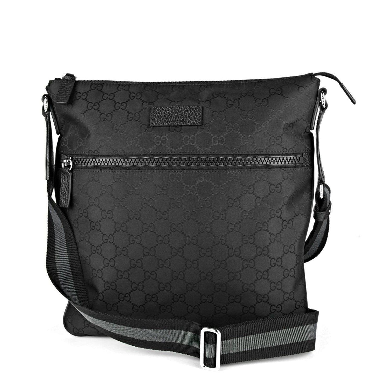 Nylon Large Gg Canvas Messenger Bag Black