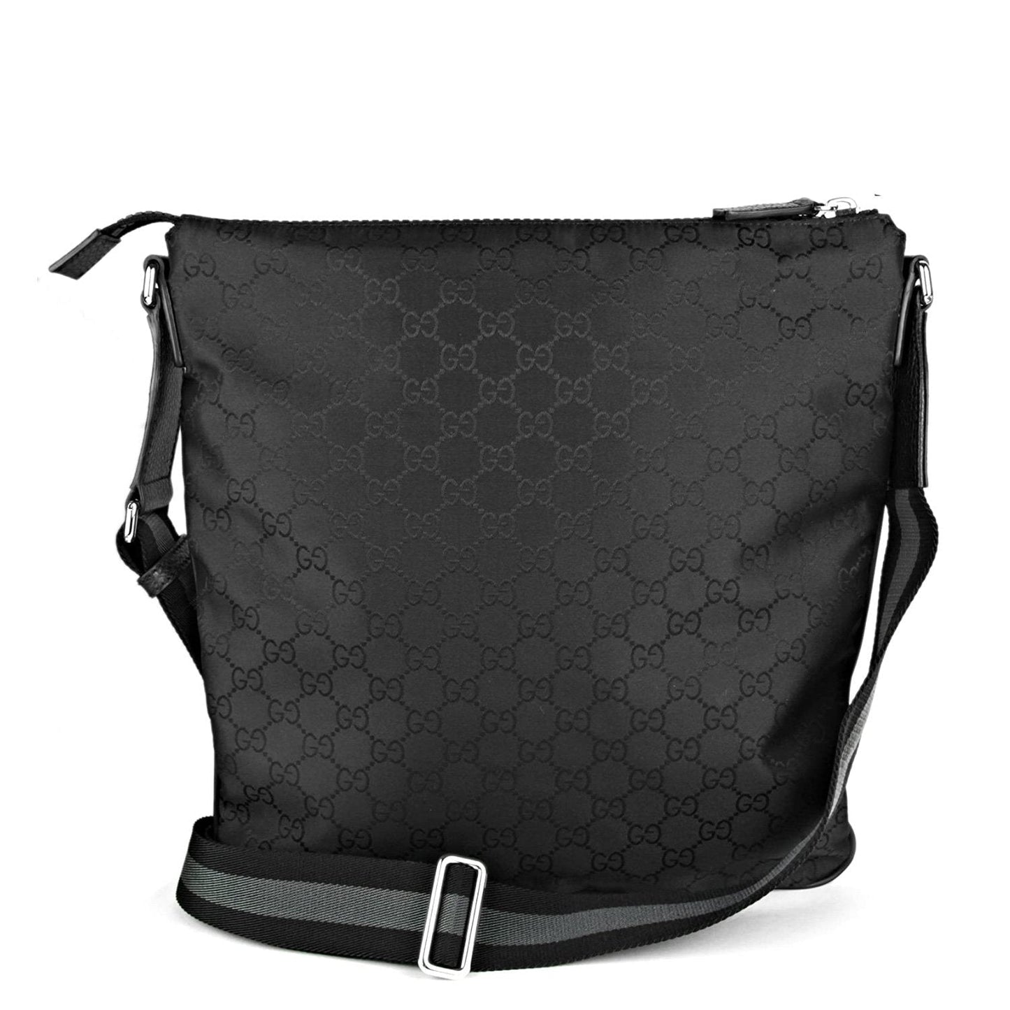 Nylon Large Gg Canvas Messenger Bag Black