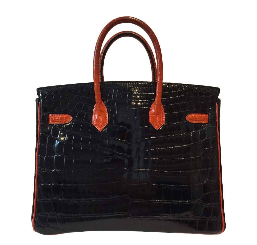 Hermès  Bi-Color Birkin Crocodile Bag 25cm