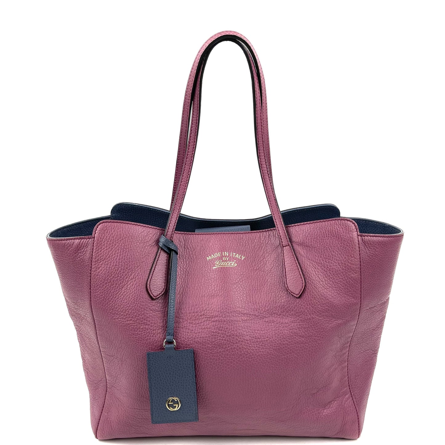 GUCCI Purple Leather Swing Tote