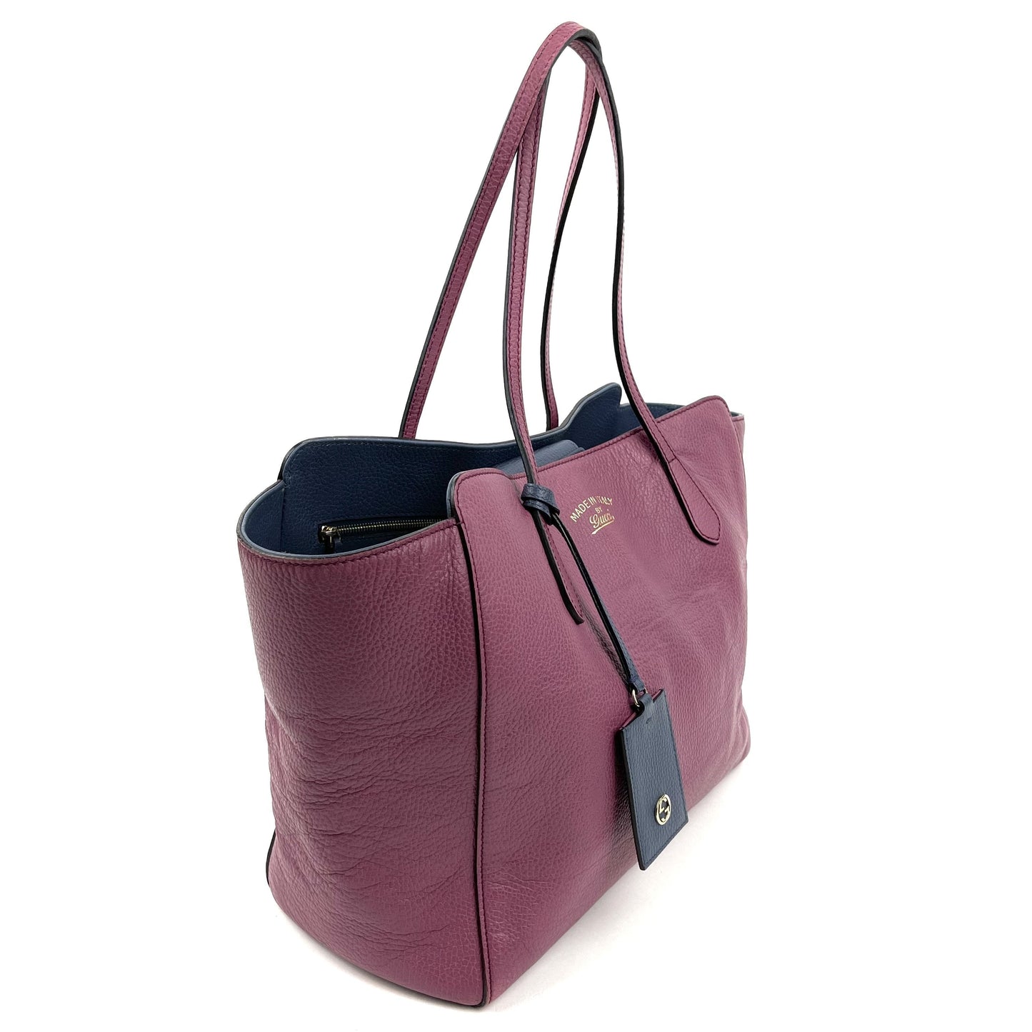 GUCCI Purple Leather Swing Tote