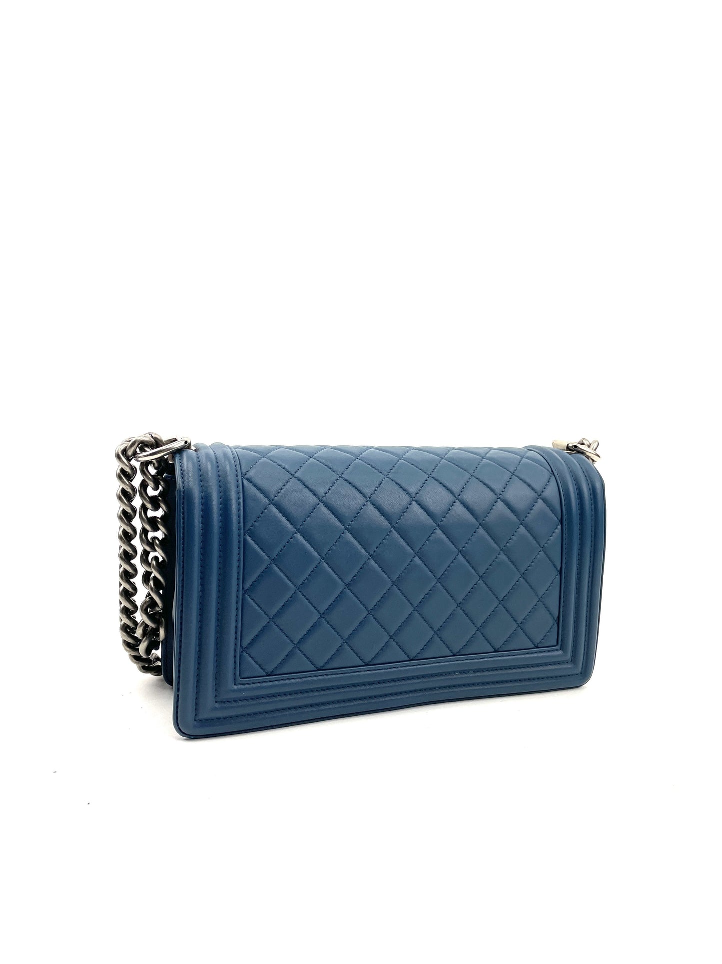 CHANEL Medium Quilted Boy Bag - Blue