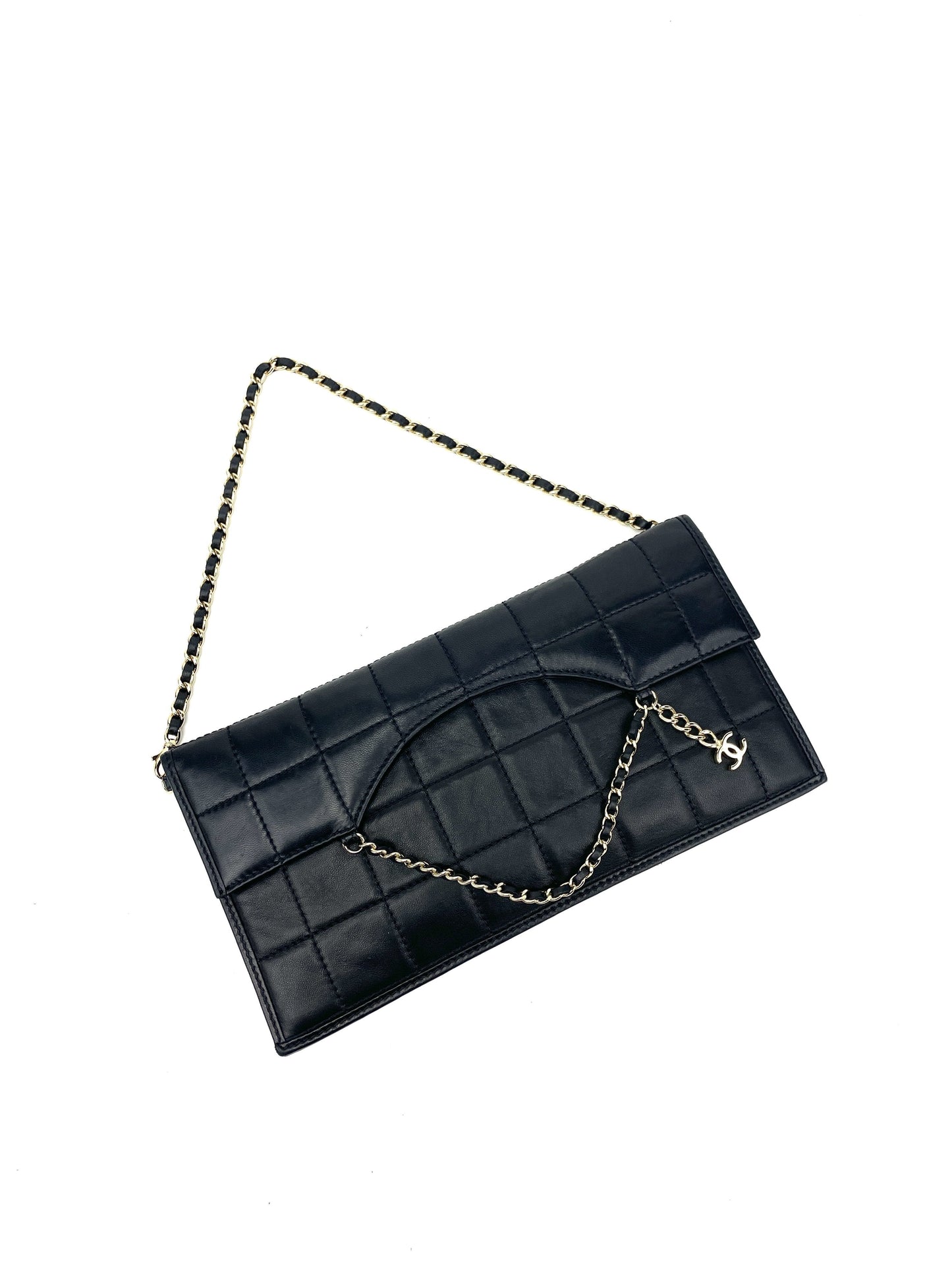 CHANEL Classic Box Quilted Fold Down Envelope Clutch Bag