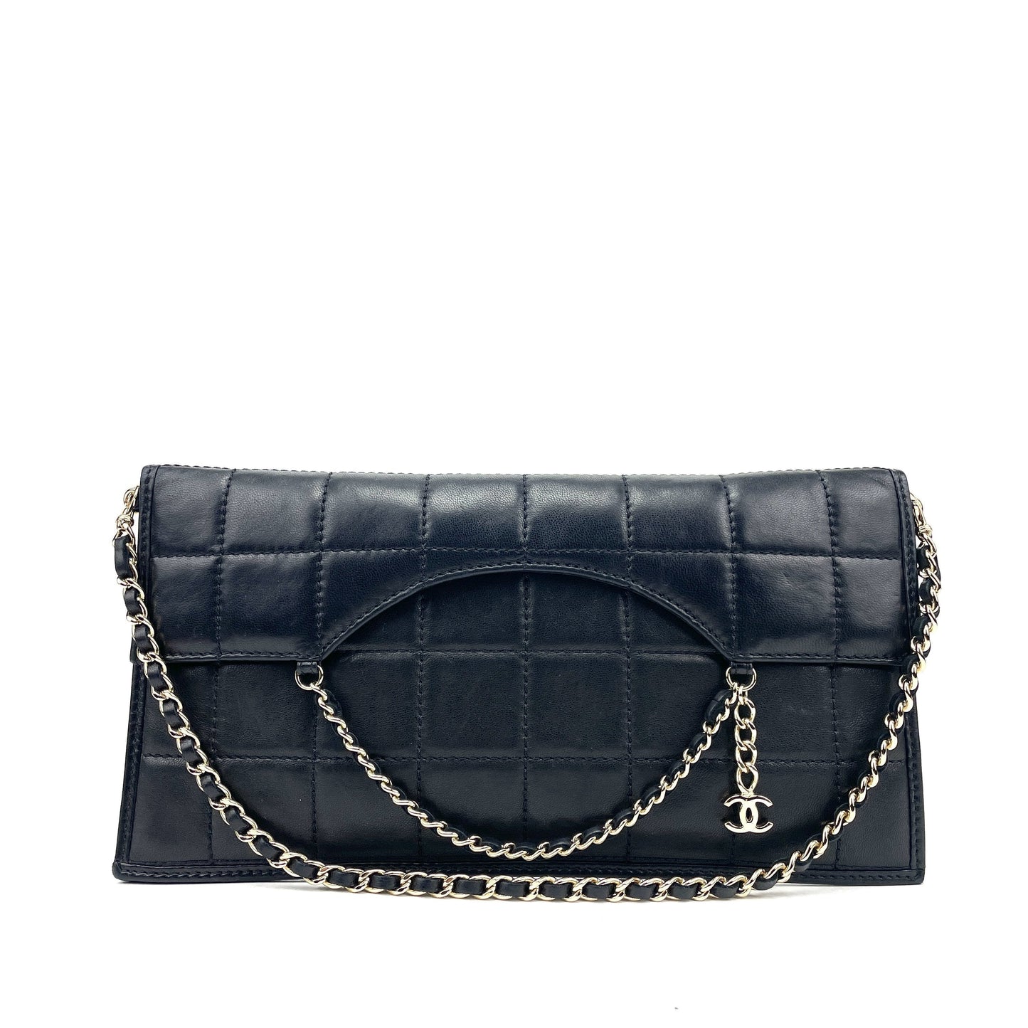 CHANEL Classic Box Quilted Fold Down Envelope Clutch Bag