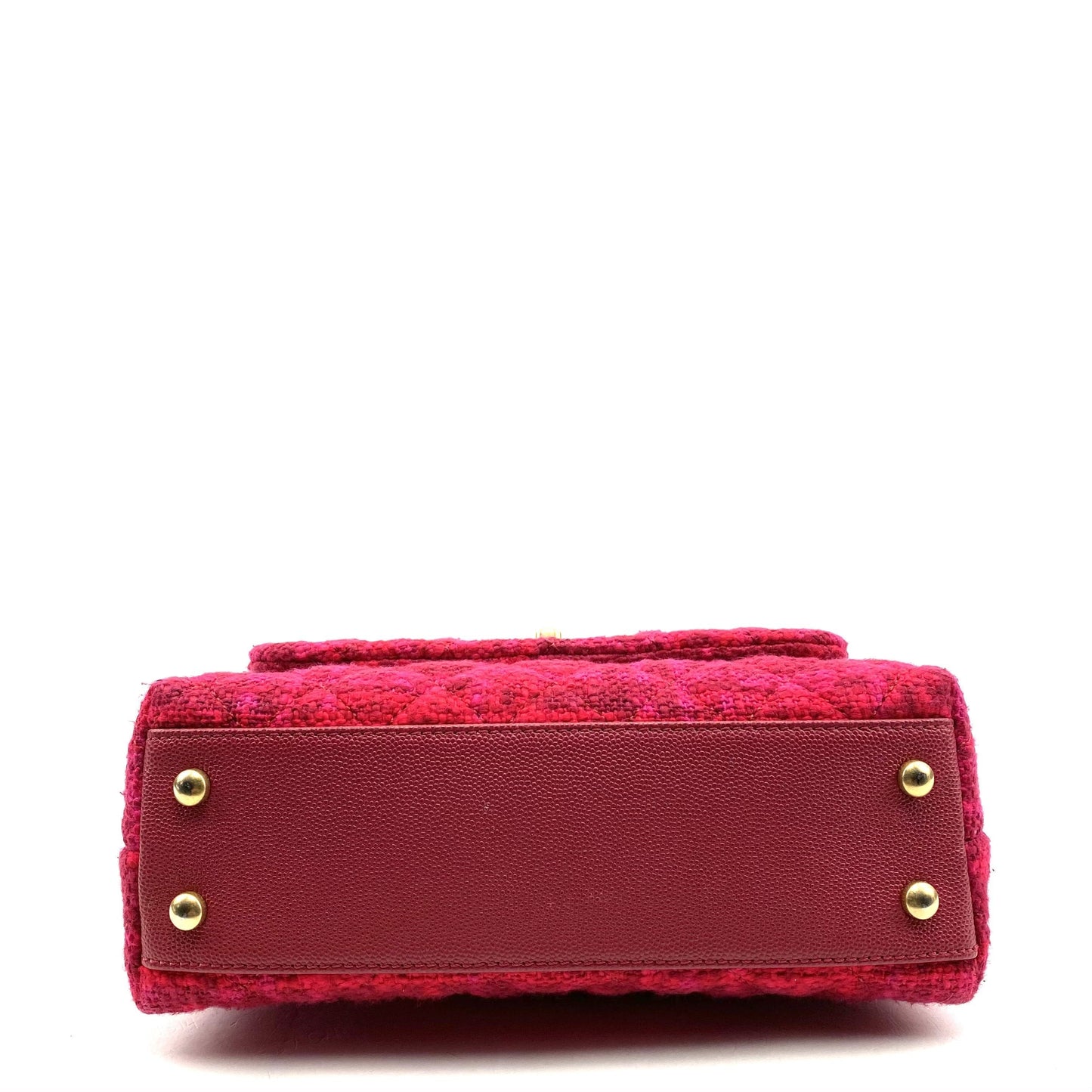 CHANEL Small Tweed Coco Handle Bag- Fuchsia