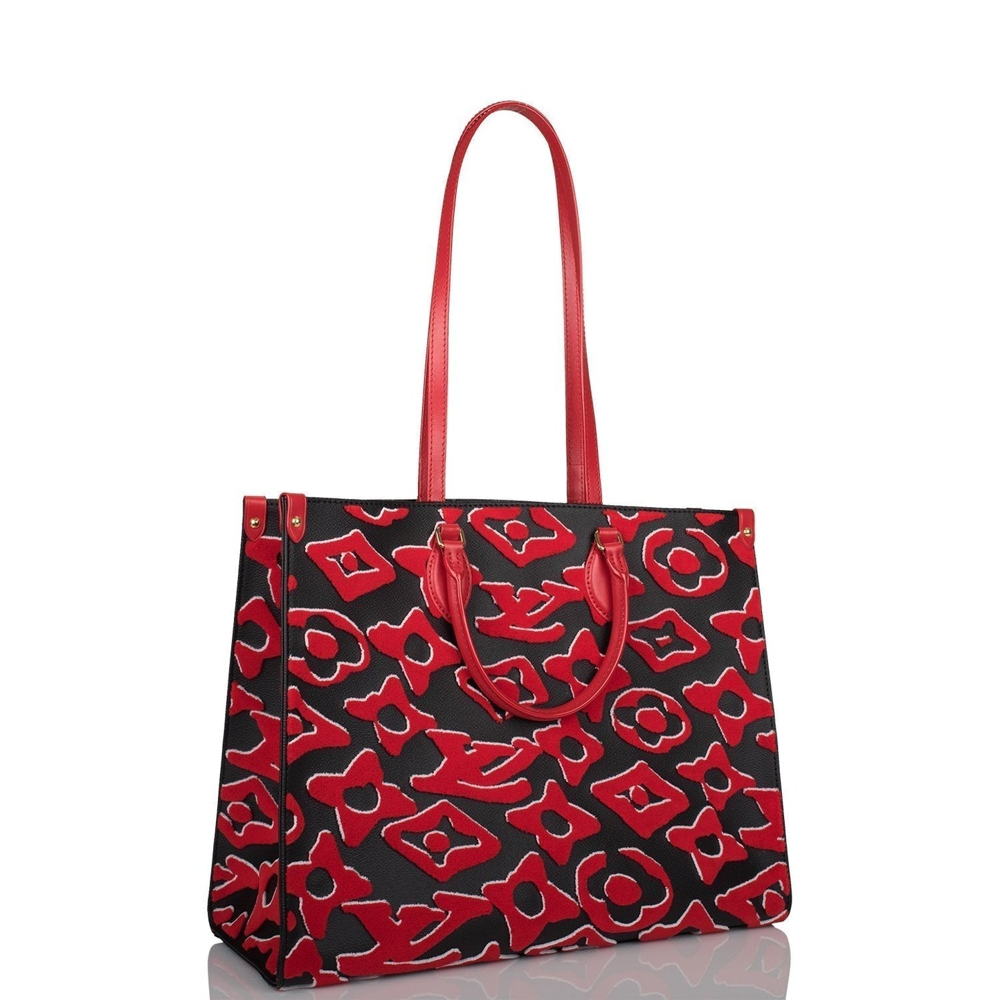 LV Onthego X Uf Black and Tufted Gm Red Monogram Canvas Tote