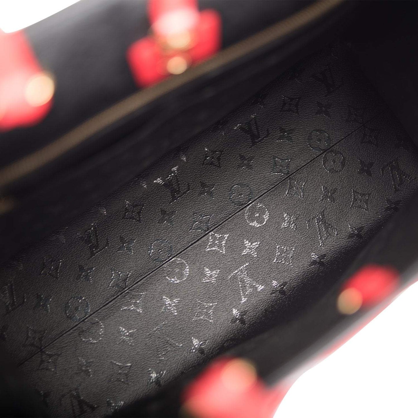 LV Onthego X Uf Black and Tufted Gm Red Monogram Canvas Tote