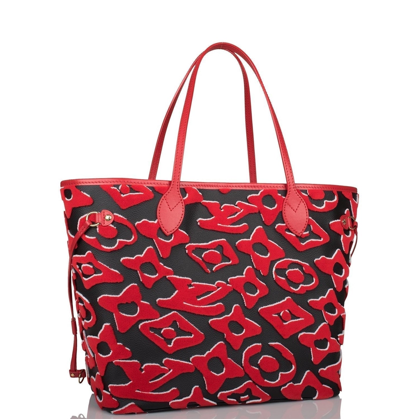 Louis Vuitton x UF Black and Red Tufted Monogram Neverfull MM