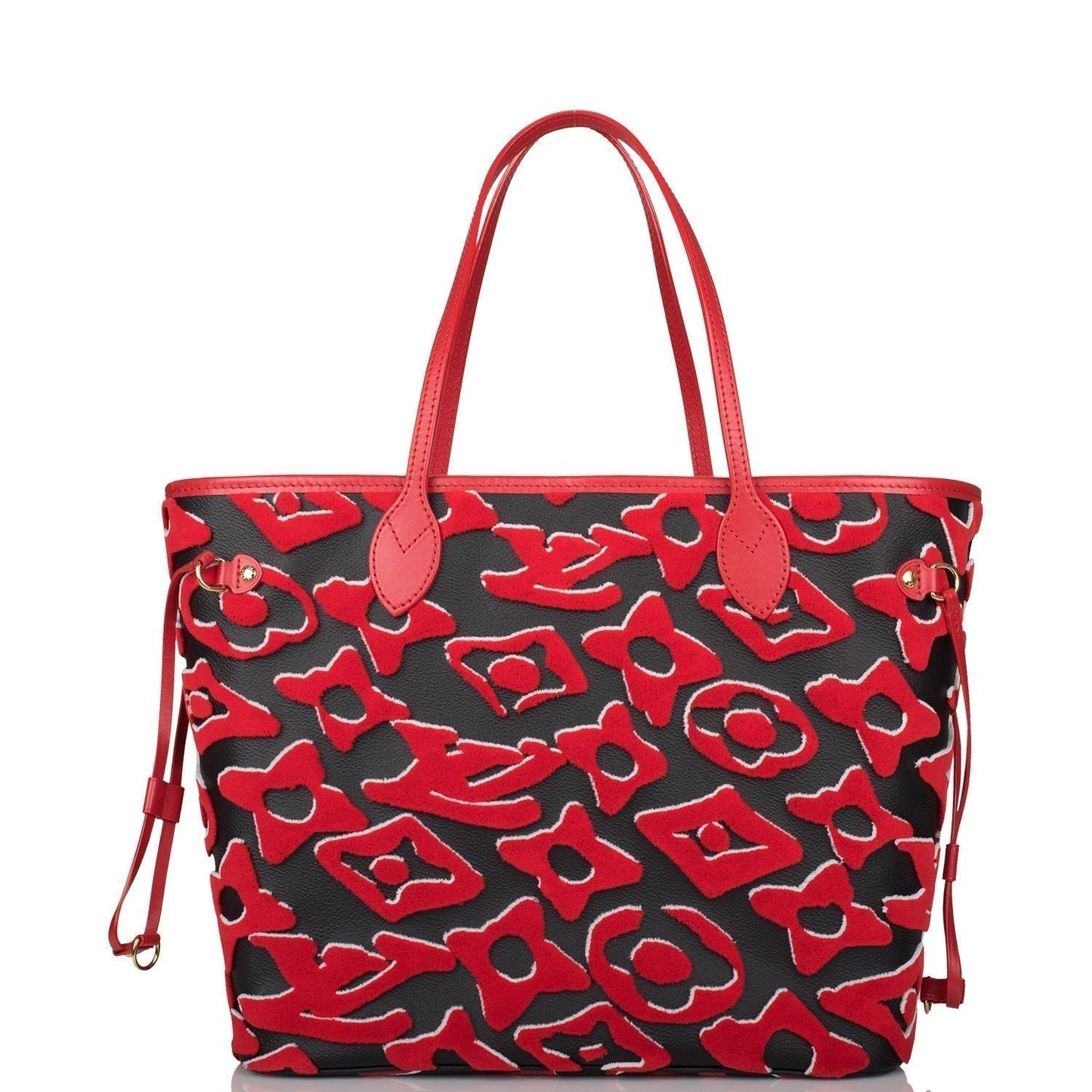 Louis Vuitton x UF Black and Red Tufted Monogram Neverfull MM