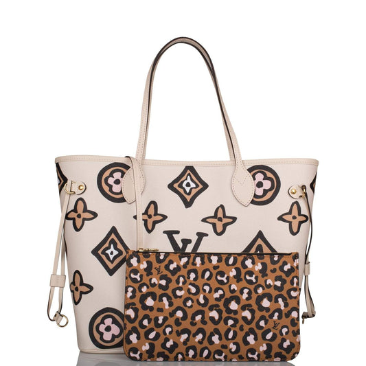 Louis Vuitton Cream Wild At Heart Giant Monogram Neverfull MM