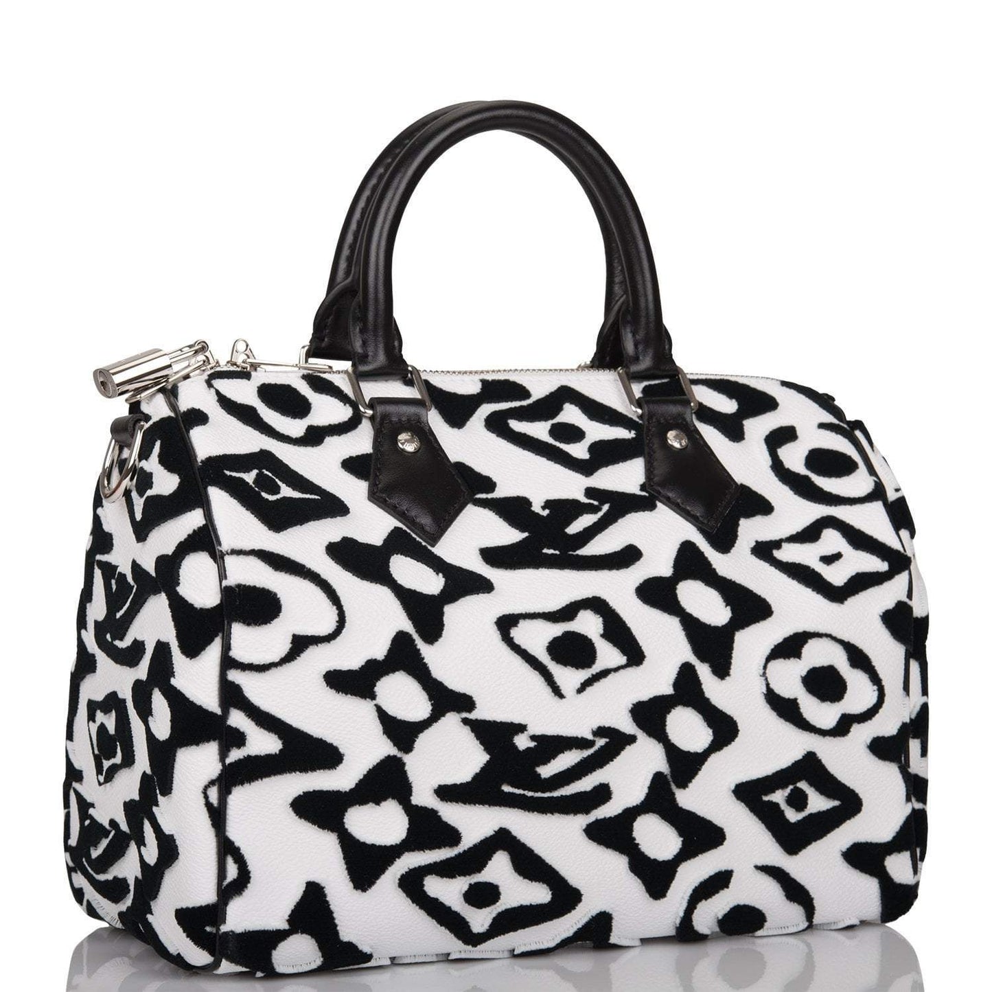 Louis Vuitton x UF Black and White Tufted Monogram Speedy Bandouliere 25