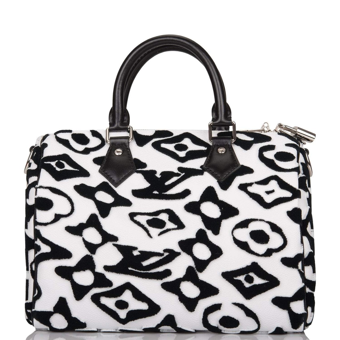 Louis Vuitton x UF Black and White Tufted Monogram Speedy Bandouliere 25