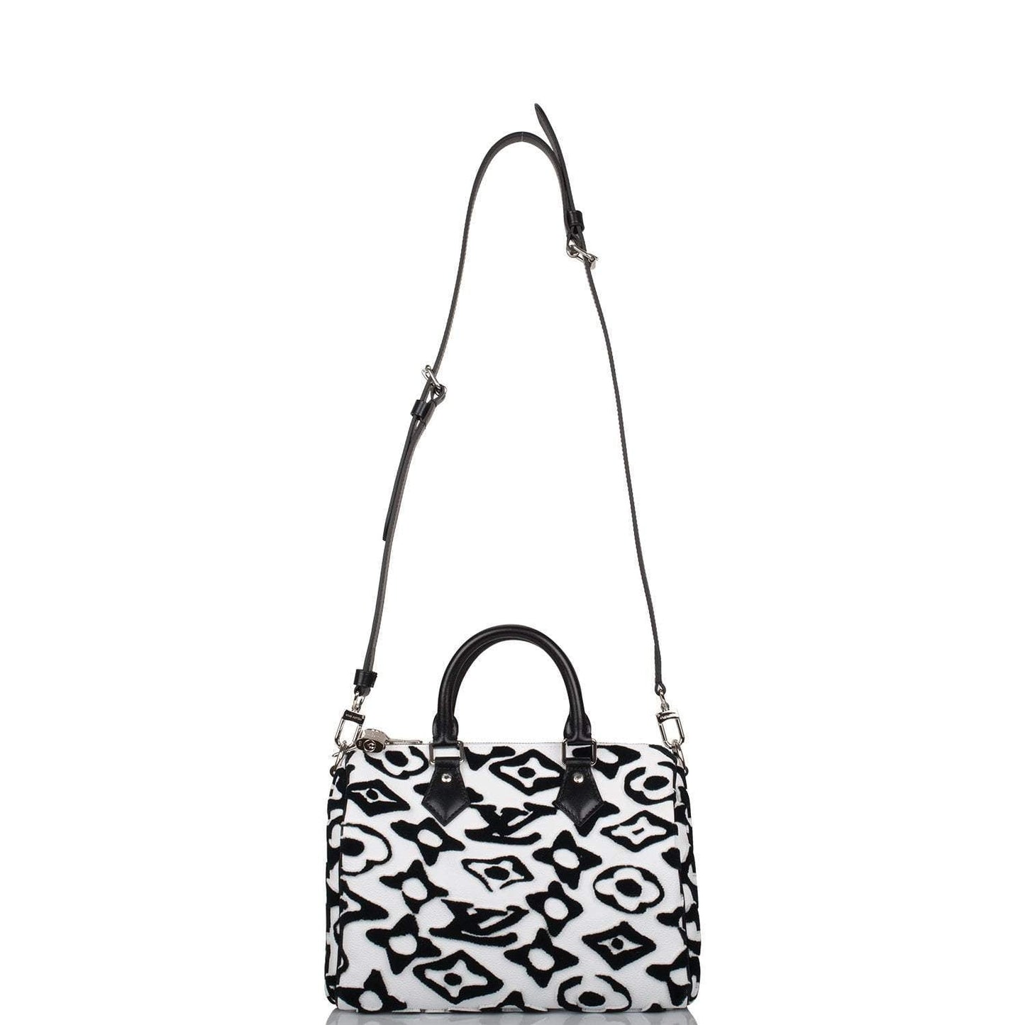 Louis Vuitton x UF Black and White Tufted Monogram Speedy Bandouliere 25