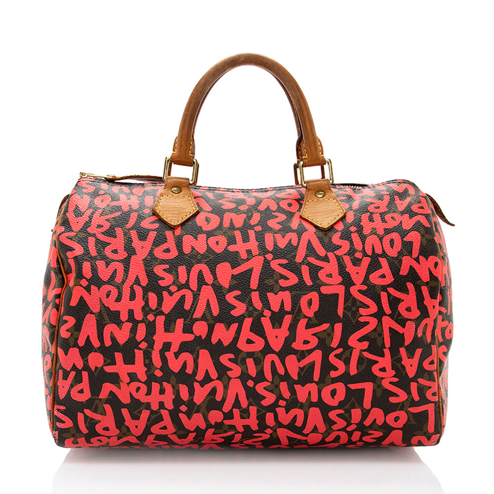 Louis Vuitton Limited Edition Monogram Graffiti Speedy 30 Satchel