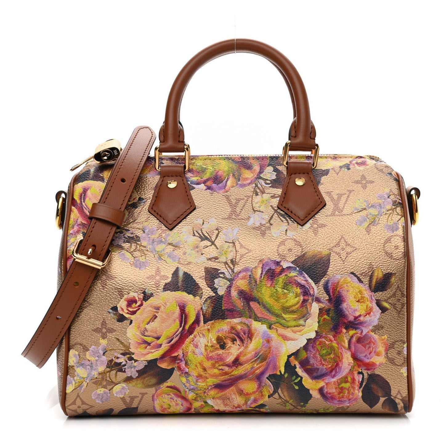 Louis Vuitton Gold Speedy Flower Garden Bandouliere 25 M21317