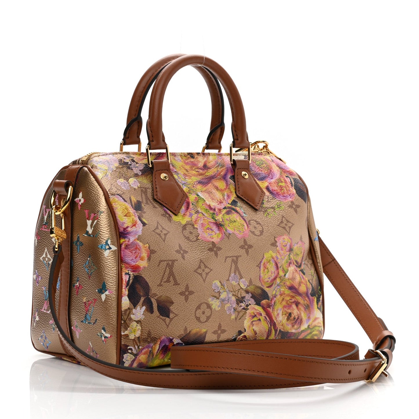 Louis Vuitton Gold Speedy Flower Garden Bandouliere 25 M21317