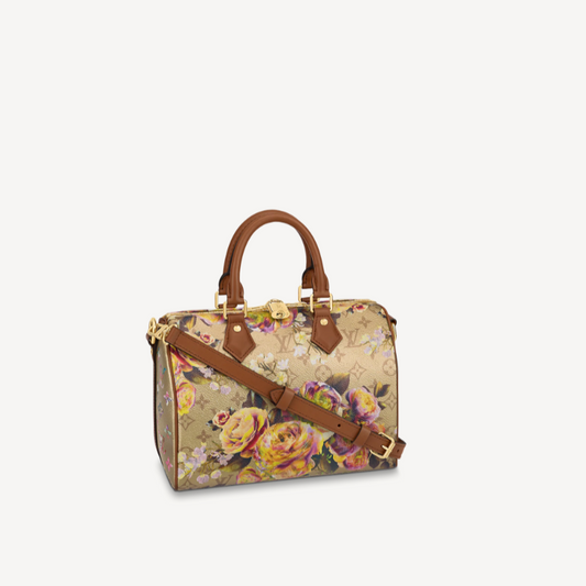 Louis Vuitton Gold Speedy Flower Garden Bandouliere 25 M21317