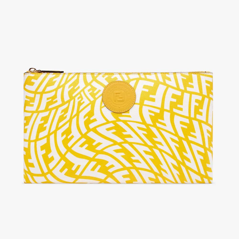 MEDIUM FLAT POUCH Yellow Canvas Pouch