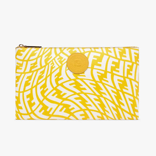 MEDIUM FLAT POUCH Yellow Canvas Pouch