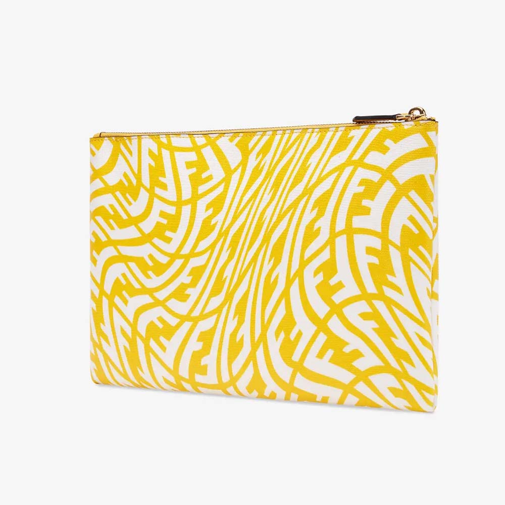 MEDIUM FLAT POUCH Yellow Canvas Pouch