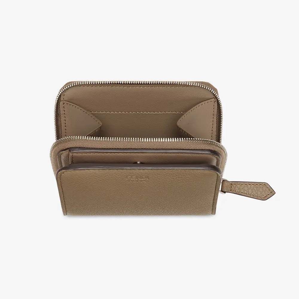 MEDIUM ZIP-AROUND Beige Leather Wallet