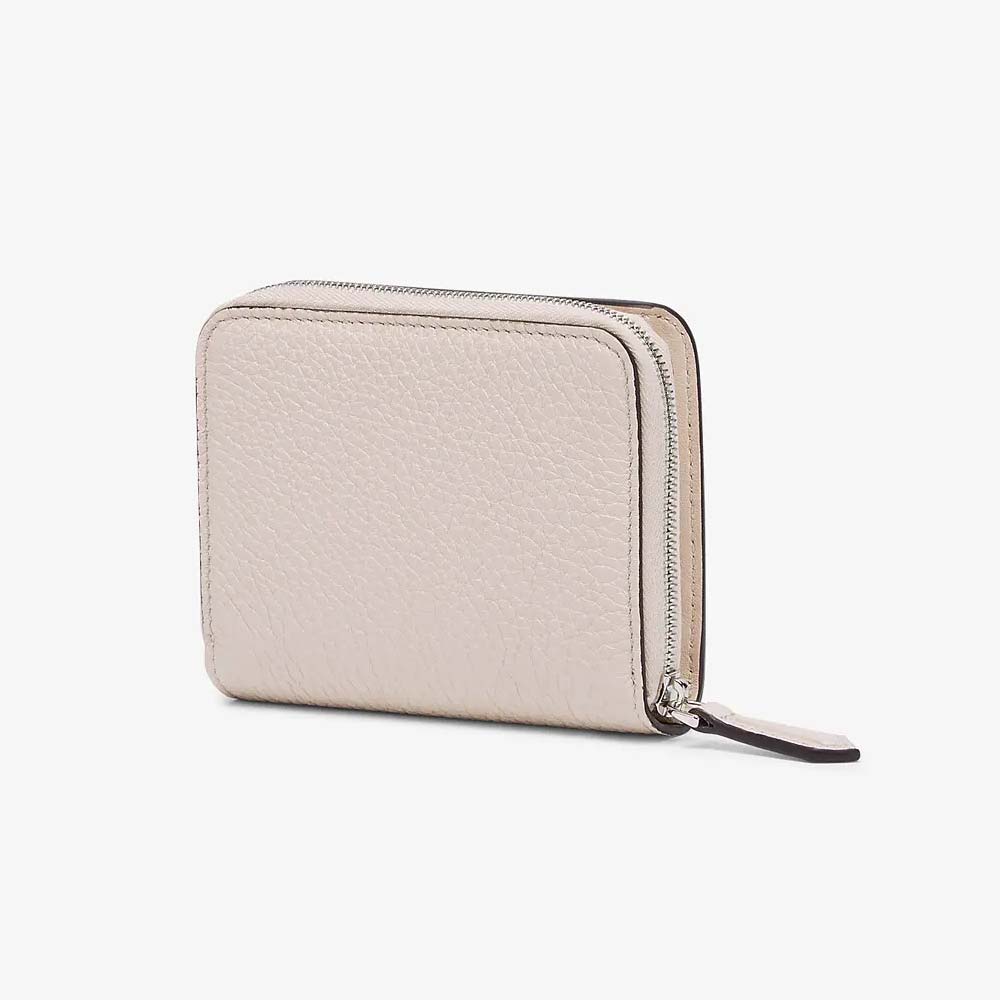 MEDIUM ZIP-AROUND White Leather Wallet