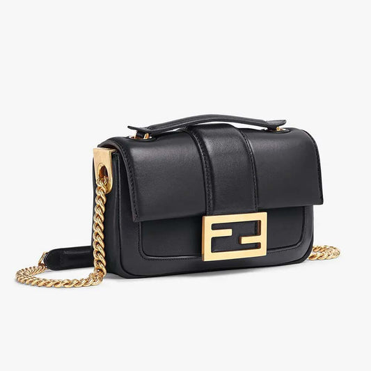 MINI BAGUETTE CHAIN Black Nappa Leather Bag