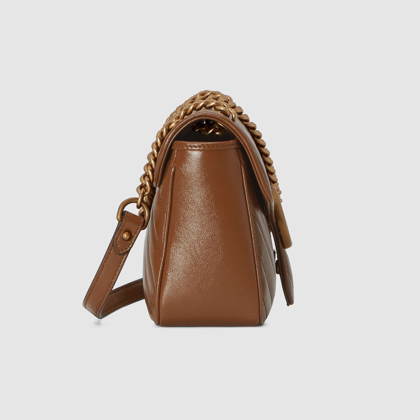 GG Marmont small matelassé shoulder bag Brown leather