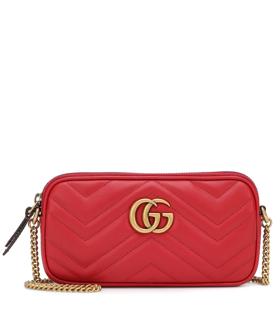 Gg Marmont Mini Leather Camera Bag