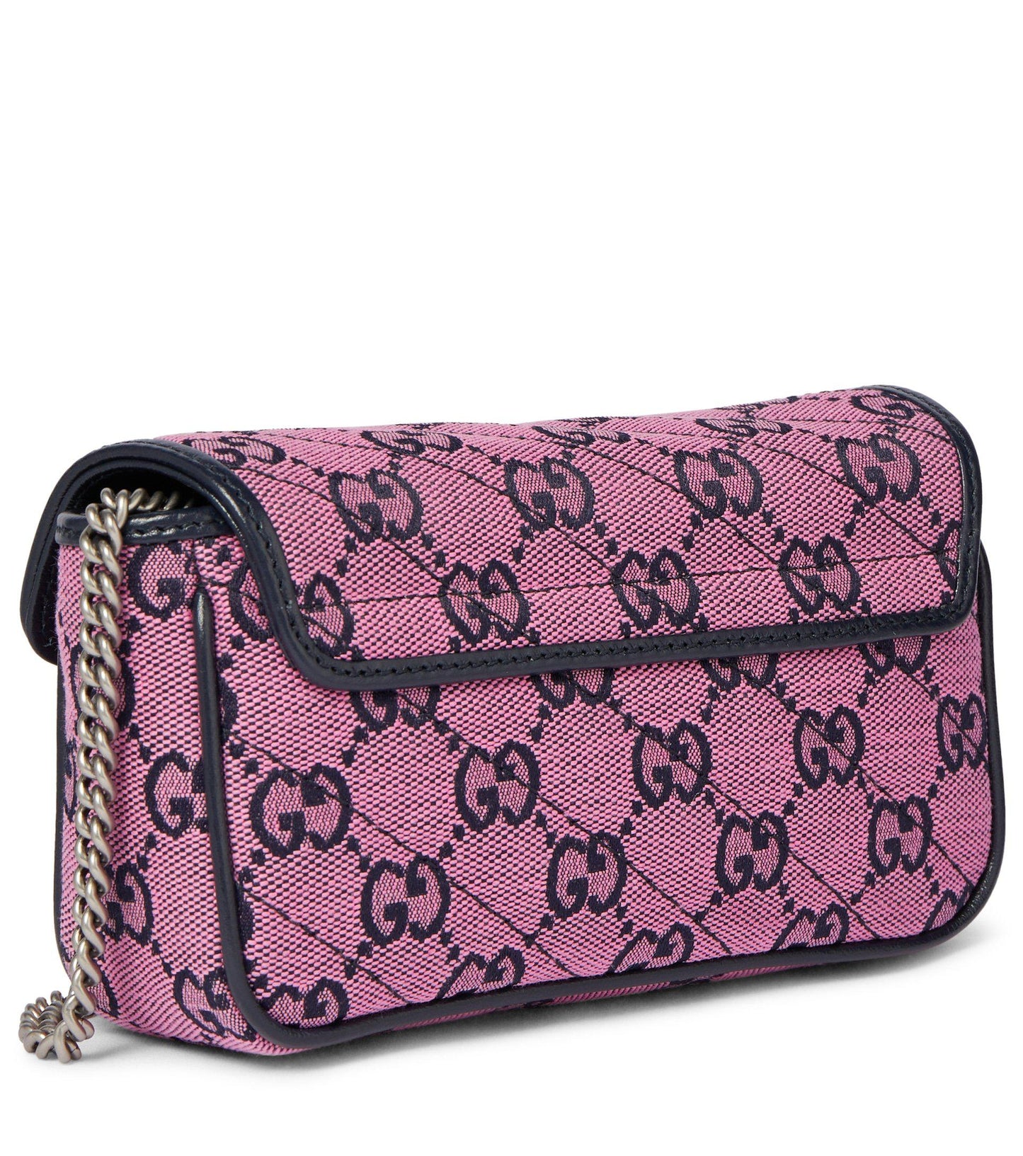 Gg Marmont Multicolor Super Mini Shoulder Bag Pink