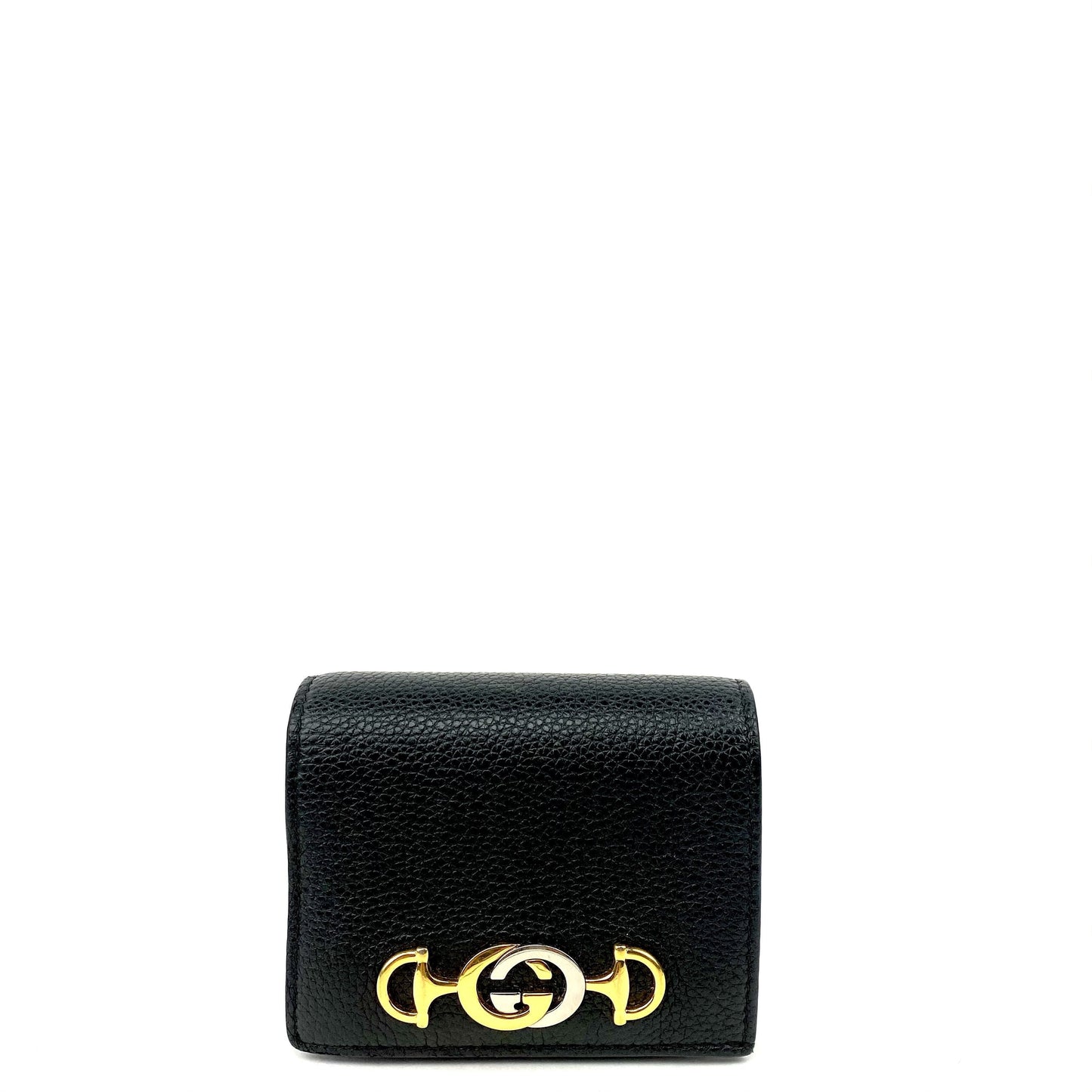 GUCCI Zumi Grainy Leather Card Case Wallet