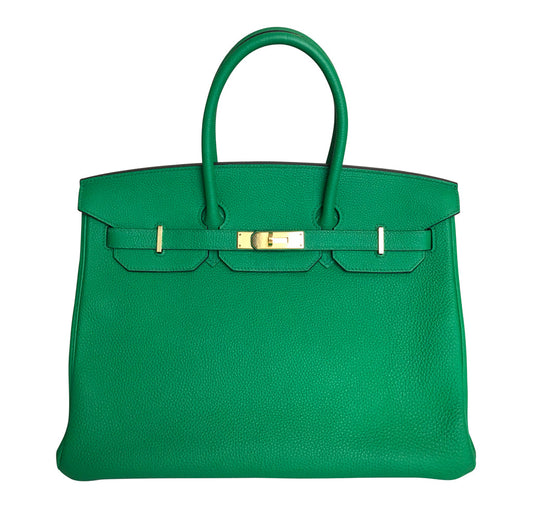 Hermes Birkin 35 Bamboo Green Togo GHW Bag