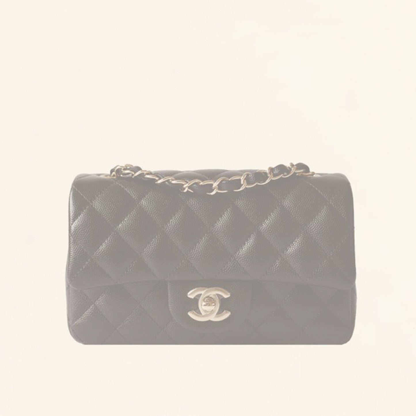 Chanel | Black Caviar Mini Rectangular Flap Bag with Light Gold Hardware