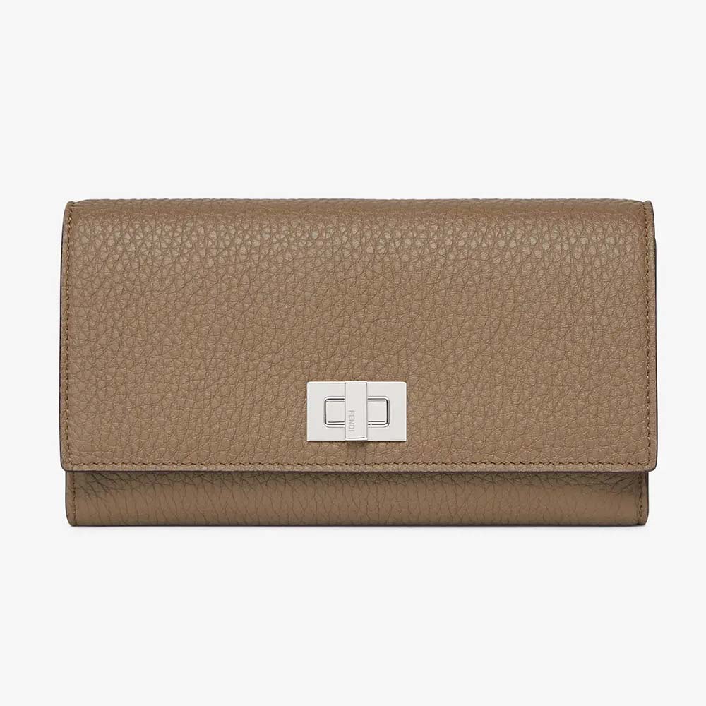 TRIFOLD Beige Leather Wallet