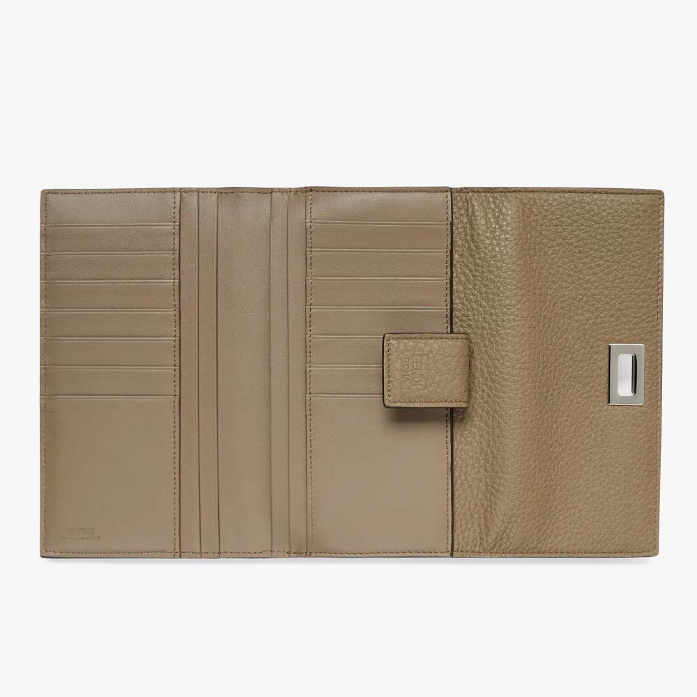 TRIFOLD Beige Leather Wallet