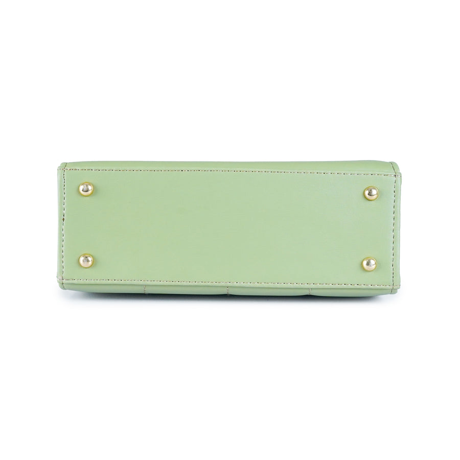 Tea Green Bamboo Handle Bag