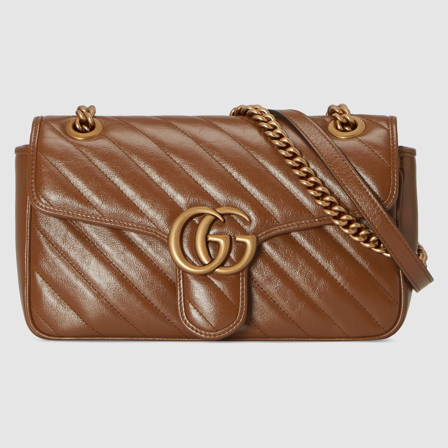 GG Marmont small matelassé shoulder bag Brown leather