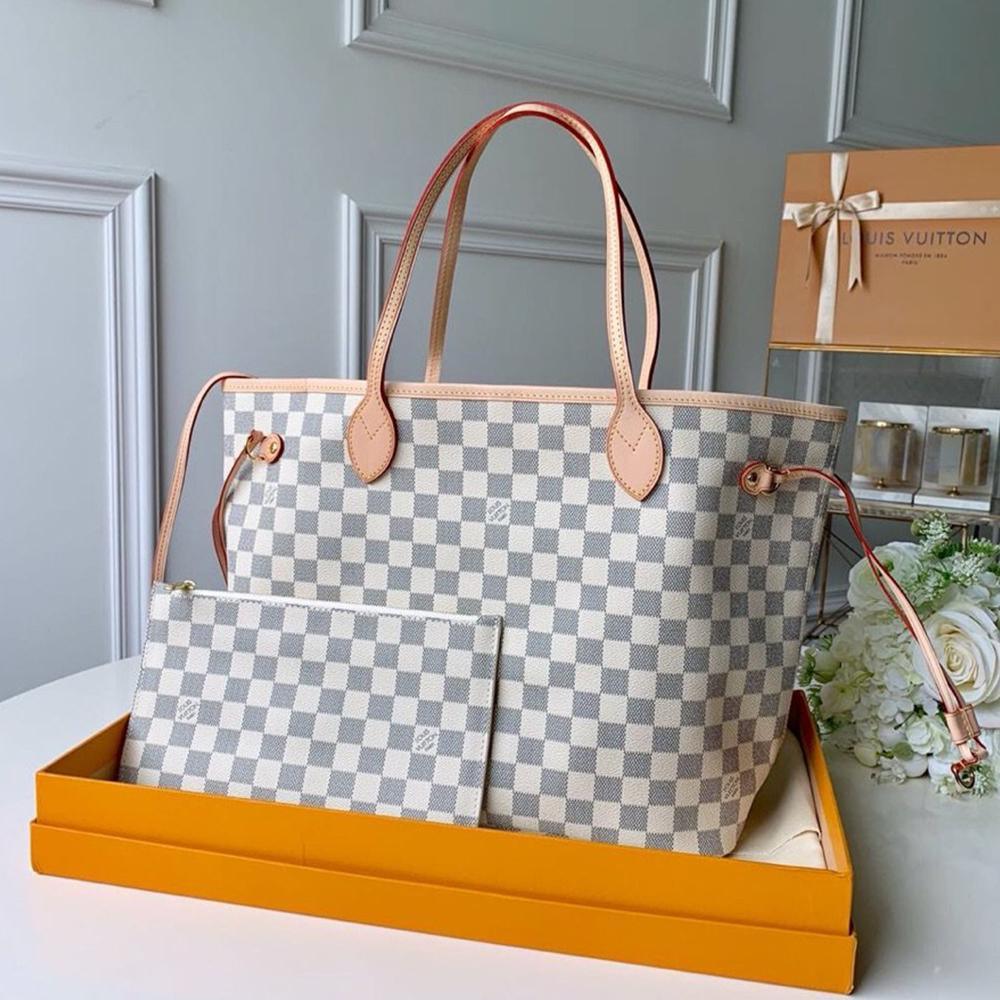 Louis Vuitton NEVERFULL MM Damier Ebene Beige