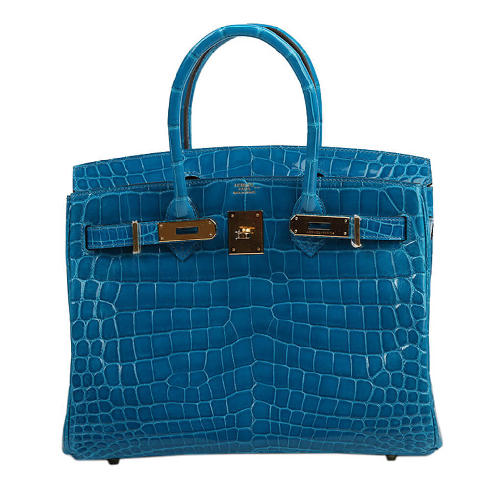 Hermès Birkin 30 Bag Blue Izmir Crocodile