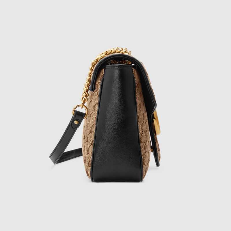 GG Marmont medium shoulder bag Black leather