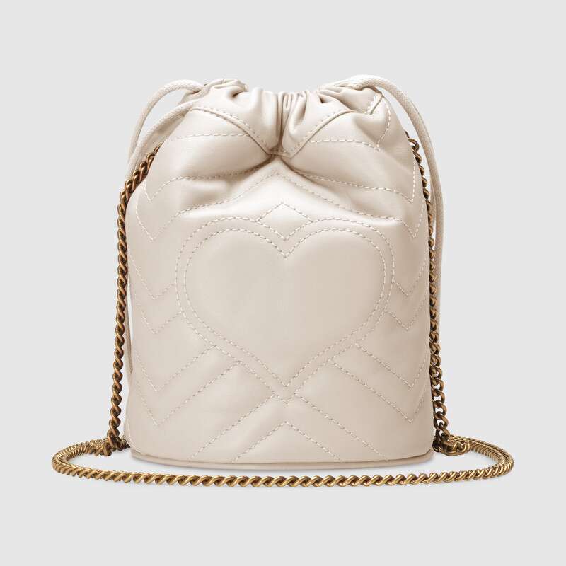 GG Marmont mini bucket bag White leather