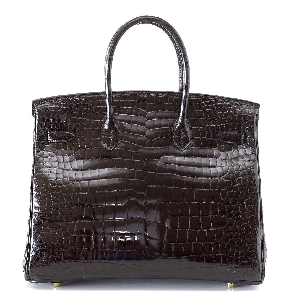 Hermès Birkin 35 Porosus Crocodile Noir GHW Bag