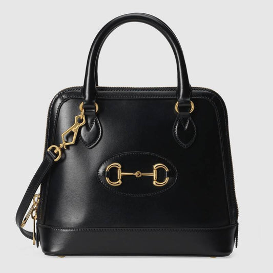 Gucci Horsebit 1955 Small Top Handle Bag Black Leather