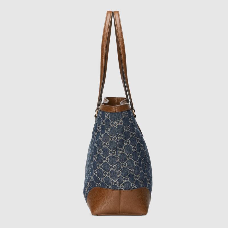 Ophidia GG medium tote Dark blue and ivory