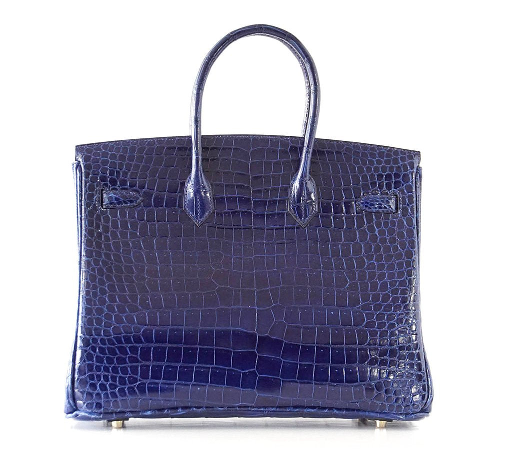 Hermès Birkin 35 Blue Sapphire Crocodile GHW Bag