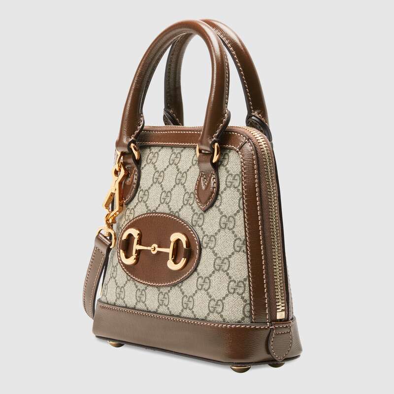 Gucci Horsebit 1955 mini top handle bag Dark Brown leather