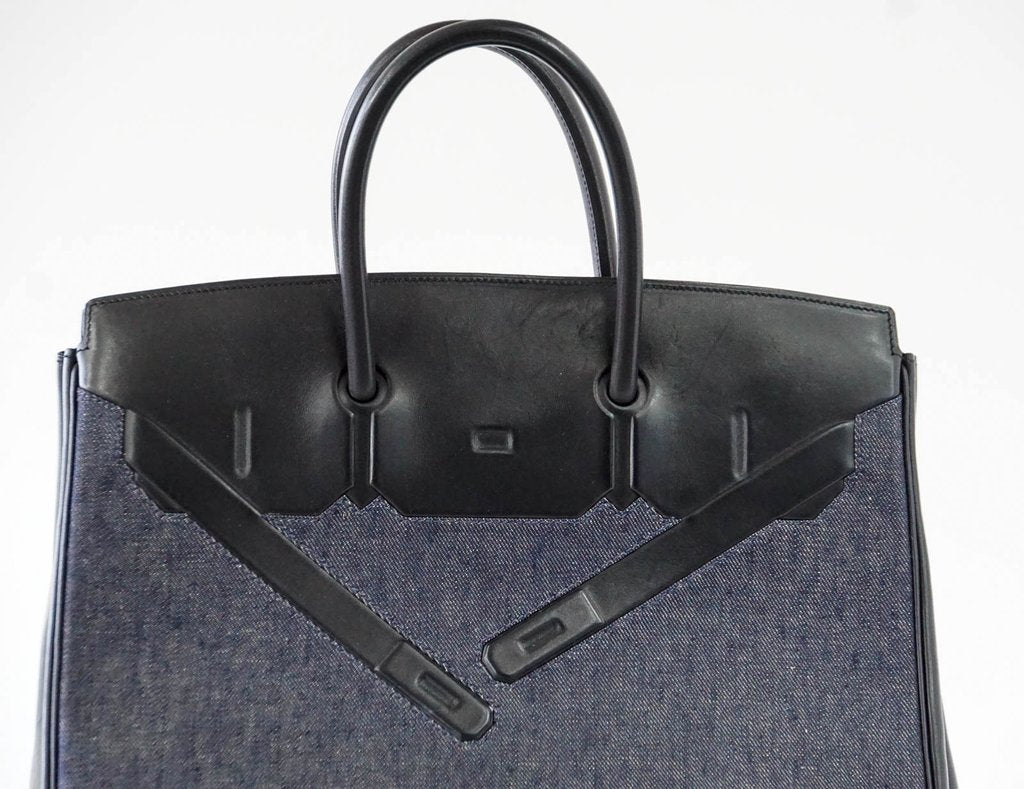 Hermès Birkin 35 Limited Edition Denim Shadow Bag