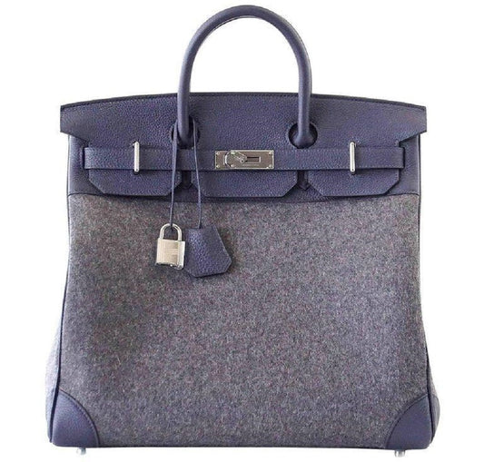 Hermès Birkin 40 HAC Gris Wool Blue Togo PHW Bag